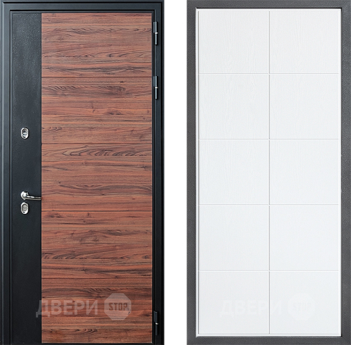 Входная металлическая Дверь Дверной континент ДК-15 Красное Дерево ТЕРМО ФЛ-Кватро Белое дерево в Одинцово
