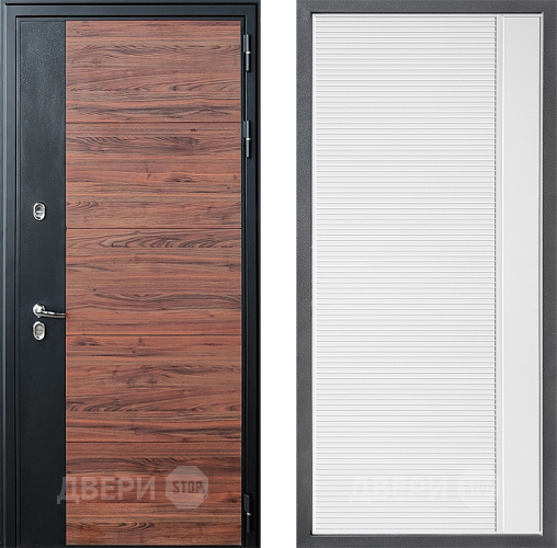 Входная металлическая Дверь Дверной континент ДК-15 Красное Дерево ТЕРМО ФЛ-757 Белое Стекло Софт милк в Одинцово