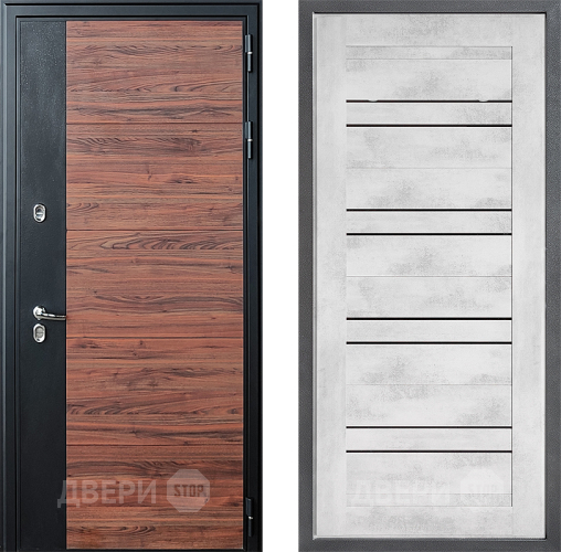 Входная металлическая Дверь Дверной континент ДК-15 Красное Дерево ТЕРМО ФЛ-49 Бетон снежный в Одинцово