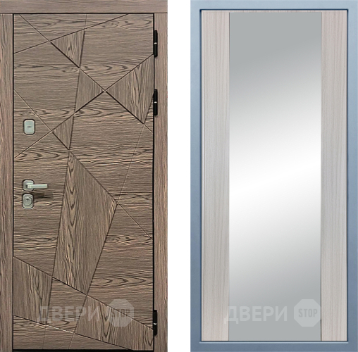Входная металлическая Дверь Дива МД-97/2 Д-15 Зеркало Сандал белый в Одинцово