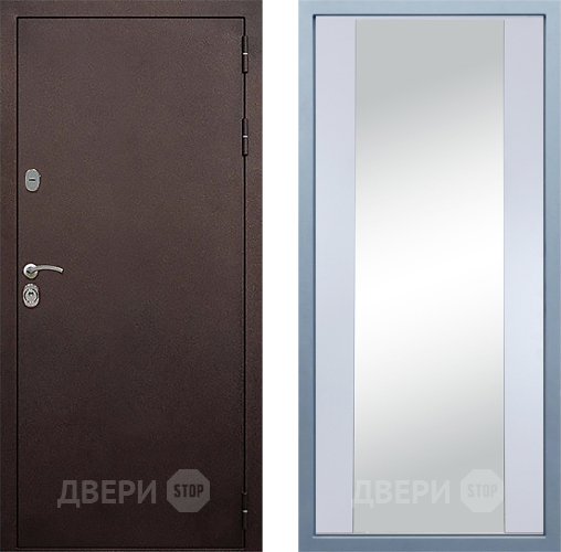 Входная металлическая Дверь Дива МД-40 Медь Д-15 Зеркало Белый в Одинцово