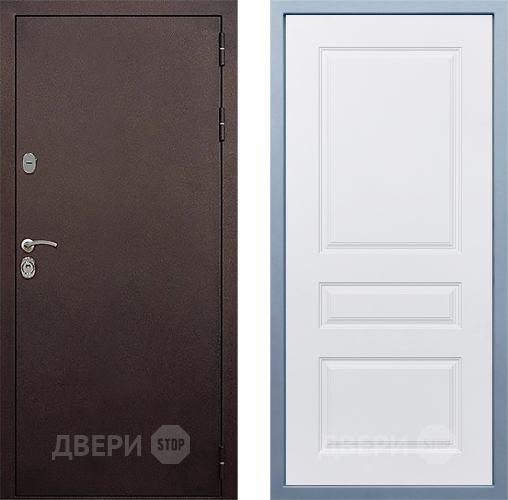 Входная металлическая Дверь Дива МД-40 Медь Д-13 Белый в Одинцово