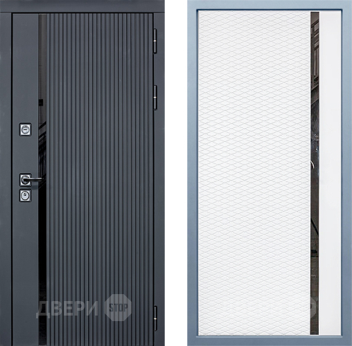 Входная металлическая Дверь Дива МХ-46 STR МХ-47 Белый матовый в Одинцово