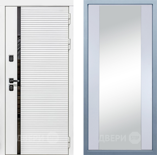 Входная металлическая Дверь Дива МХ-45 Белая STR Д-15 Зеркало Белый в Одинцово