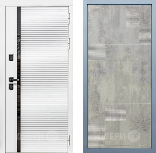 Входная металлическая Дверь Дива МХ-45 Белая STR Д-4 Бетон темный в Одинцово