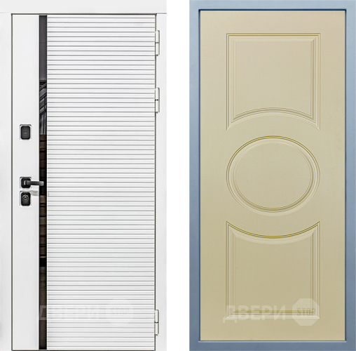 Входная металлическая Дверь Дива МХ-45 Белая STR Д-8 Шампань в Одинцово