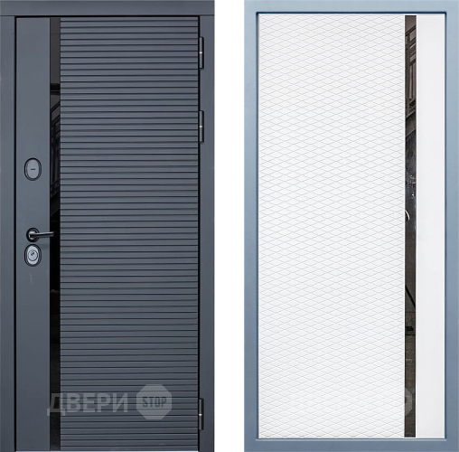 Входная металлическая Дверь Дива МХ-45 STR МХ-47 Белый матовый в Одинцово