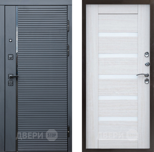 Входная металлическая Дверь Престиж Черная Линия Царга Лиственница белая в Одинцово