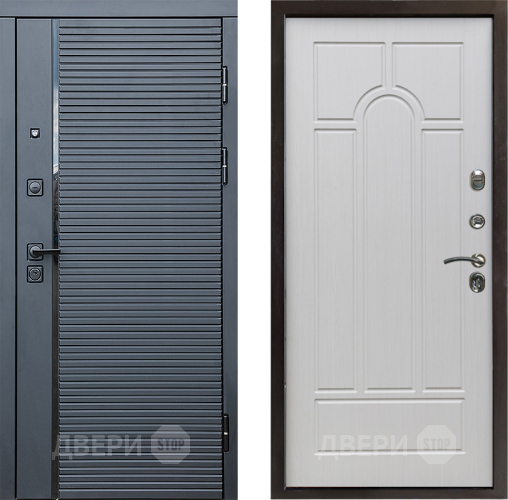 Входная металлическая Дверь Престиж Черная Линия Арка Лиственница белая в Одинцово