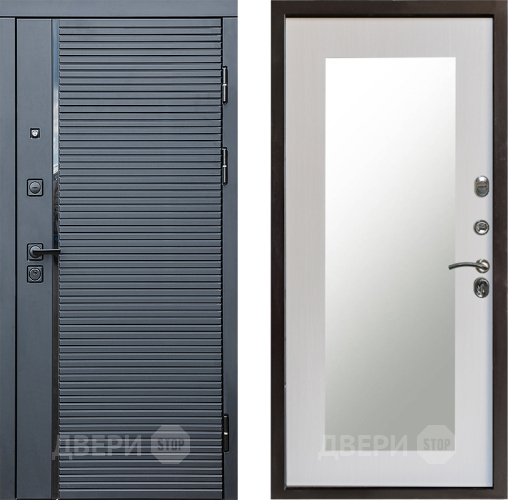 Дверь Престиж Черная Линия Зеркло Пастораль Лиственница белая в Одинцово