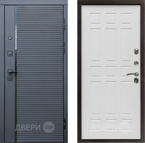 Входная металлическая Дверь Престиж Черная Линия Спарта Белое дерево в Одинцово