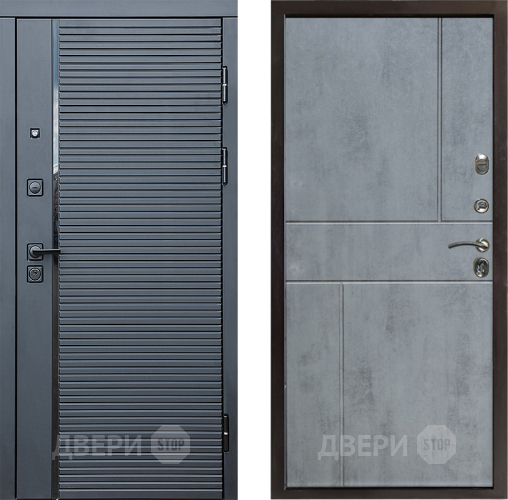 Входная металлическая Дверь Престиж Черная Линия Горизонт Бетон темный в Одинцово