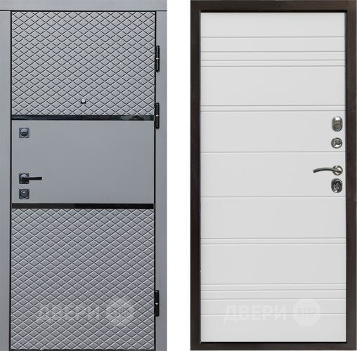 Входная металлическая Дверь Престиж Ромб Line Белый в Одинцово