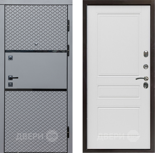 Входная металлическая Дверь Престиж Ромб Классика Лиственница белая в Одинцово