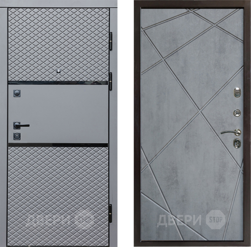 Входная металлическая Дверь Престиж Ромб Лучи Бетон темный в Одинцово
