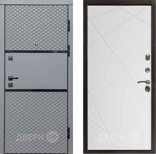 Входная металлическая Дверь Престиж Ромб Лучи Бетон белый в Одинцово