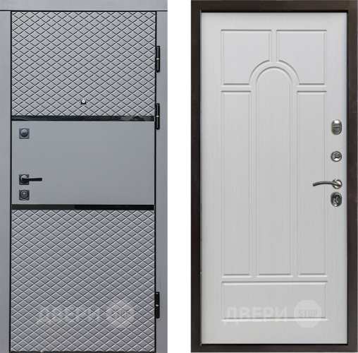 Входная металлическая Дверь Престиж Ромб Арка Лиственница белая в Одинцово