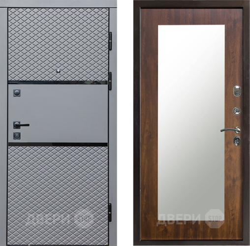 Входная металлическая Дверь Престиж Ромб Зеркло Пастораль Дуб в Одинцово