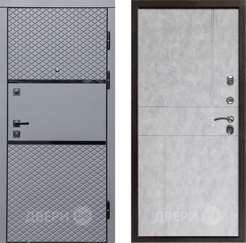Входная металлическая Дверь Престиж Ромб Горизонт Бетон светлый в Одинцово