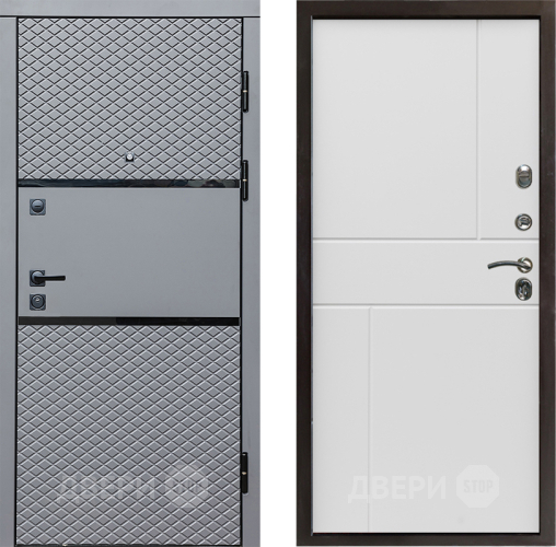Входная металлическая Дверь Престиж Ромб Горизонт Бетон белый в Одинцово