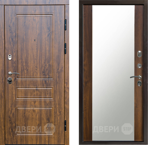 Входная металлическая Дверь Престиж Классика Дуб Зеркало Дуб в Одинцово