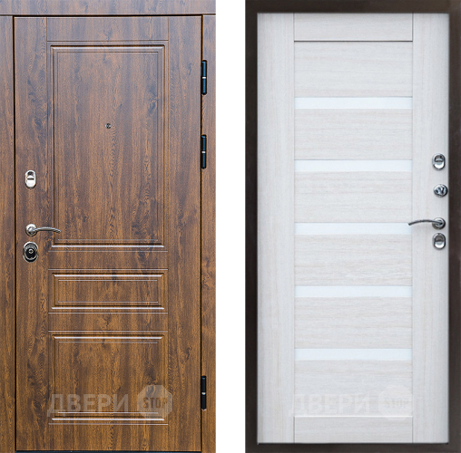 Входная металлическая Дверь Престиж Классика Дуб Царга Лиственница белая в Одинцово