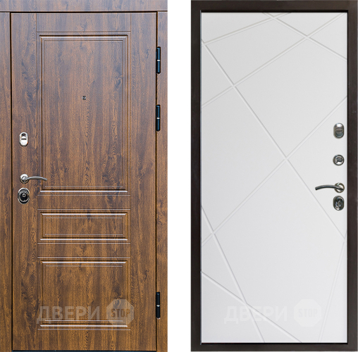 Входная металлическая Дверь Престиж Классика Дуб Лучи Бетон белый в Одинцово