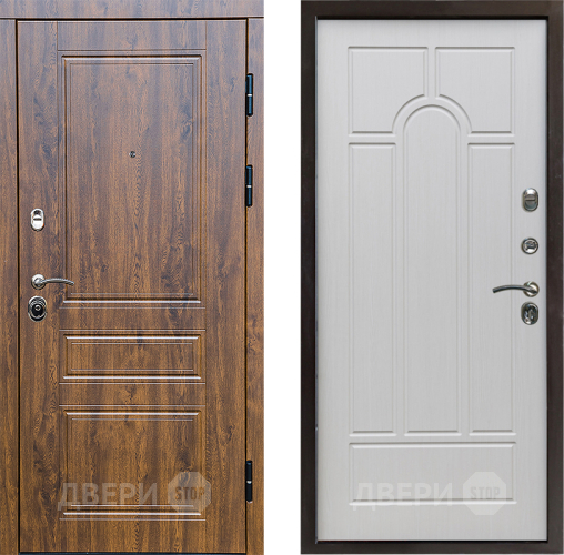 Входная металлическая Дверь Престиж Классика Дуб Арка Лиственница белая в Одинцово