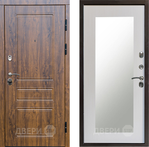 Входная металлическая Дверь Престиж Классика Дуб Зеркло Пастораль Лиственница белая в Одинцово