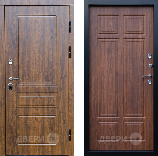 Входная металлическая Дверь Престиж Классика Дуб Премиум Орех темный в Одинцово