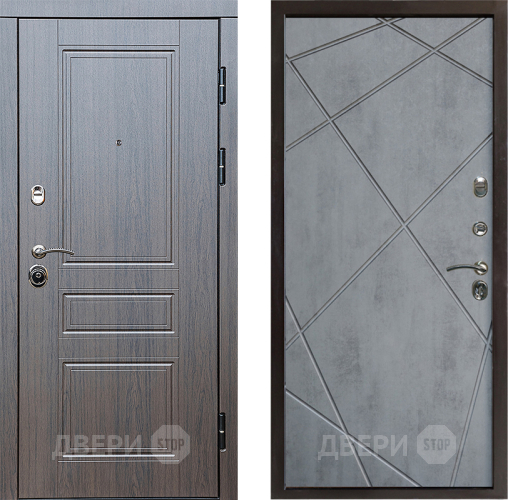 Входная металлическая Дверь Престиж Классика Венге Лучи Бетон темный в Одинцово