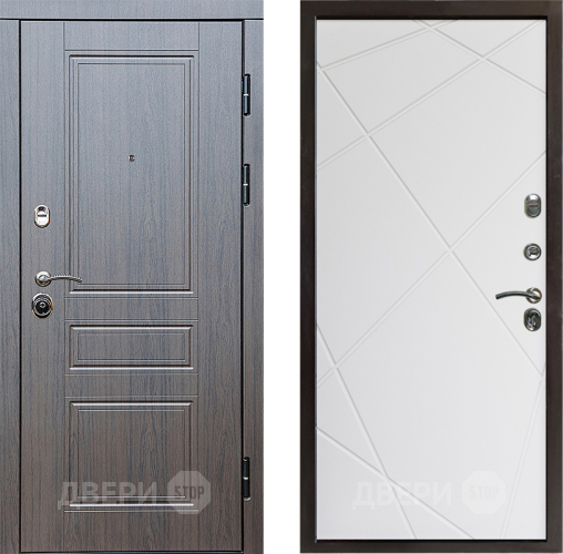 Входная металлическая Дверь Престиж Классика Венге Лучи Бетон белый в Одинцово