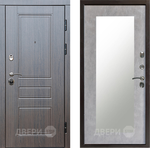 Дверь Престиж Классика Венге Зеркло Пастораль Бетон светлый в Одинцово