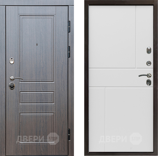Входная металлическая Дверь Престиж Классика Венге Горизонт Бетон белый в Одинцово