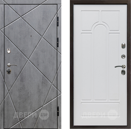 Входная металлическая Дверь Престиж Лучи Арка Белое дерево в Одинцово