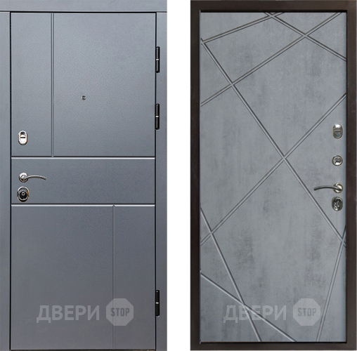 Входная металлическая Дверь Престиж Горизонт Грэй Лучи Бетон темный в Одинцово