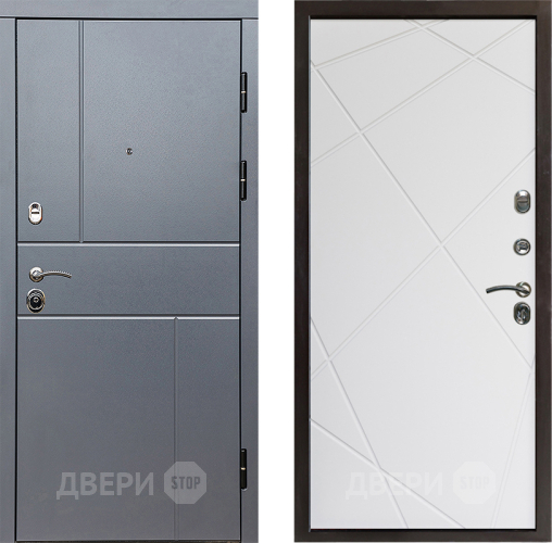 Входная металлическая Дверь Престиж Горизонт Грэй Лучи Бетон белый в Одинцово