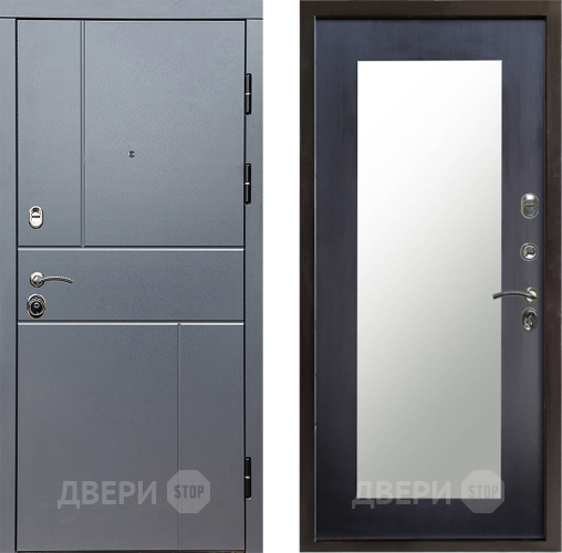 Входная металлическая Дверь Престиж Горизонт Грэй Зеркло Пастораль Венге в Одинцово