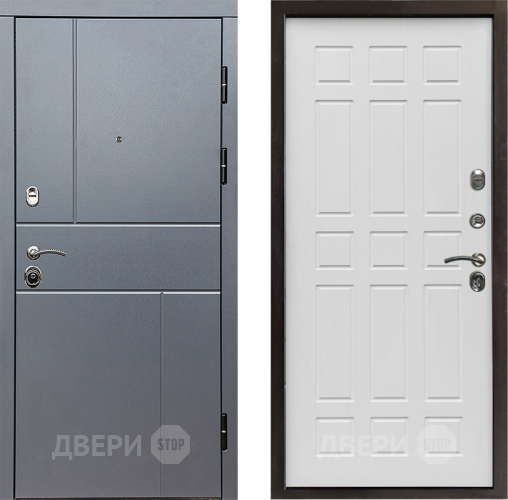 Входная металлическая Дверь Престиж Горизонт Грэй Спарта Белое дерево в Одинцово