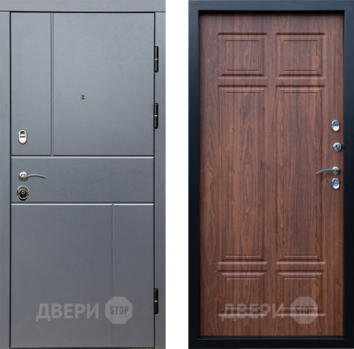 Входная металлическая Дверь Престиж Горизонт Грэй Премиум Орех темный в Одинцово