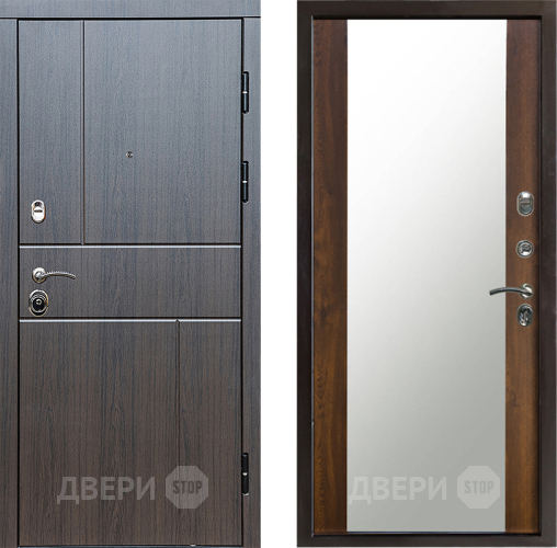Входная металлическая Дверь Престиж Горизонт Венге Зеркало Дуб в Одинцово