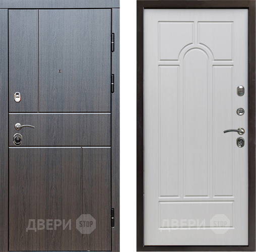 Входная металлическая Дверь Престиж Горизонт Венге Арка Лиственница белая в Одинцово