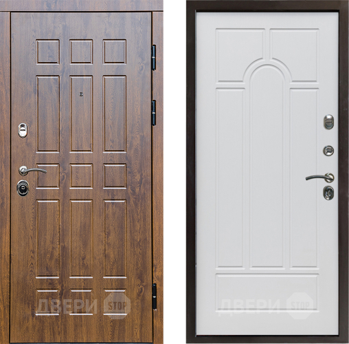 Входная металлическая Дверь Престиж Стандарт Арка Белое дерево в Одинцово