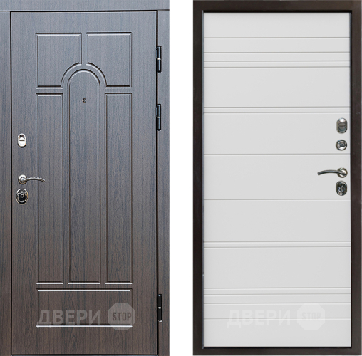 Входная металлическая Дверь Престиж Арка Line Белый в Одинцово