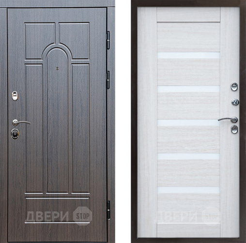 Входная металлическая Дверь Престиж Арка Царга Лиственница белая в Одинцово