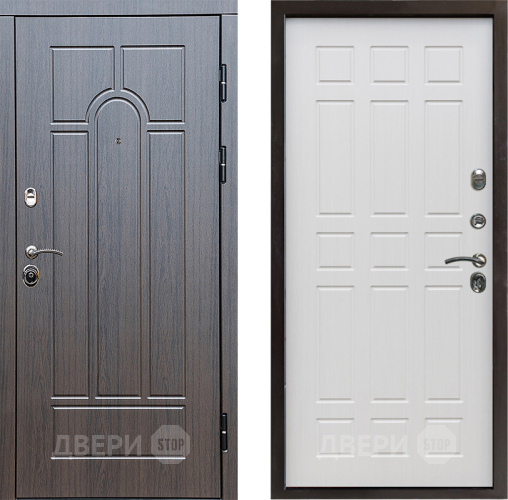 Входная металлическая Дверь Престиж Арка Спарта Лиственница белая в Одинцово