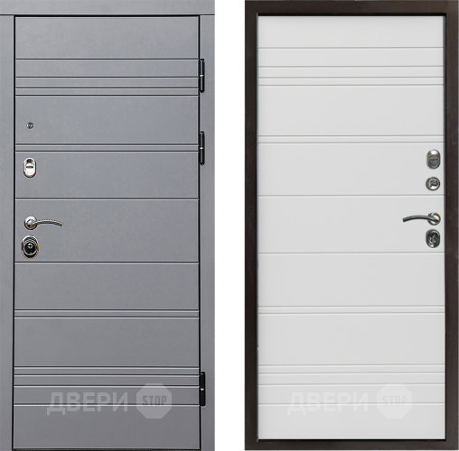 Входная металлическая Дверь Престиж Линия Грэй Line Белый в Одинцово