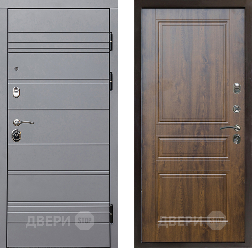 Входная металлическая Дверь Престиж Линия Грэй Классика Дуб в Одинцово