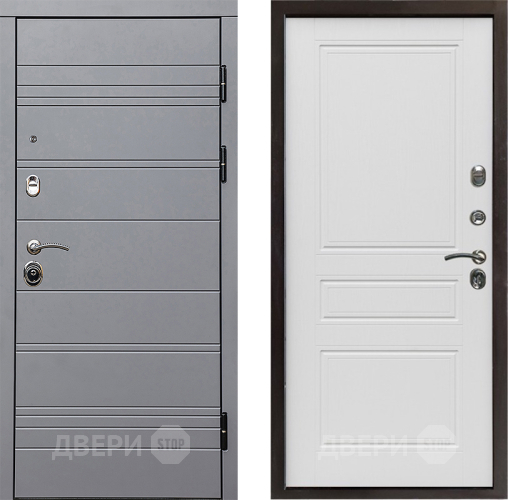 Входная металлическая Дверь Престиж Линия Грэй Классика Лиственница белая в Одинцово