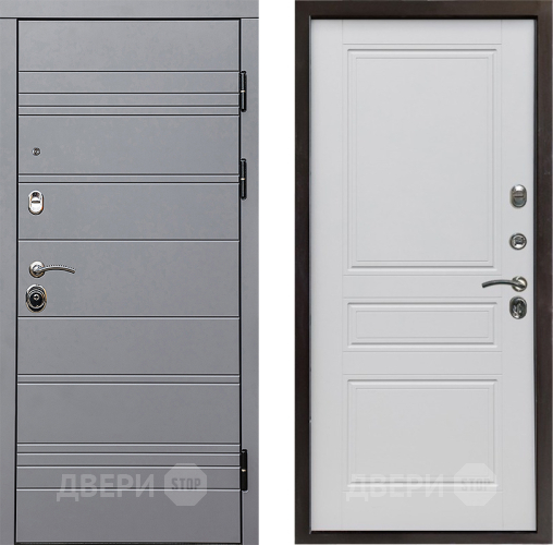 Входная металлическая Дверь Престиж Линия Грэй Классика Белый матовый в Одинцово